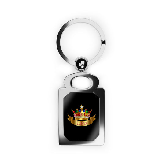TLOD Crown Rectangle Photo Keyring (Black)
