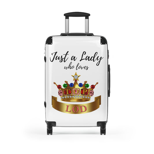 Just A Lady Crown Suitcases (White)