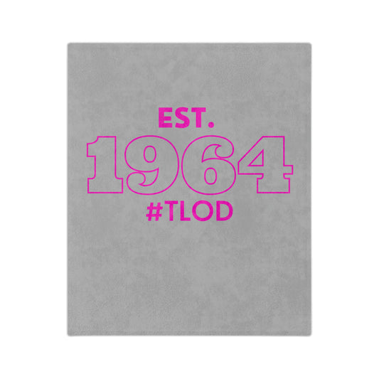 EST. 1964 #TLOD Velveteen Minky Blanket ( Light Gray)