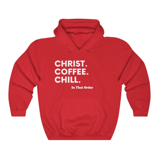 CHRIST. COFFEE. CHILL. Unisex Heavy Blend™ Hooded Sweatshirt