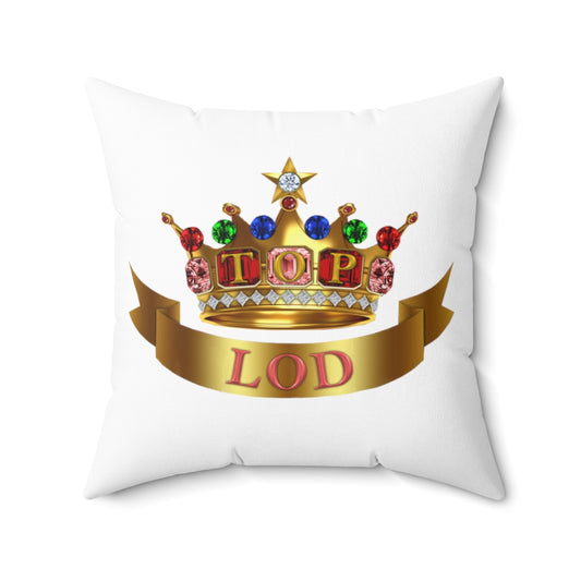 TLOD Crown of Spun Polyester Square Pillow (White)