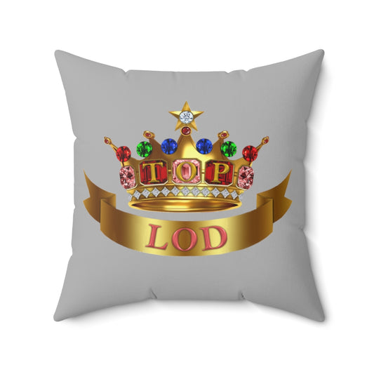 TLOD Crown Spun Polyester Square Pillow (Gray)