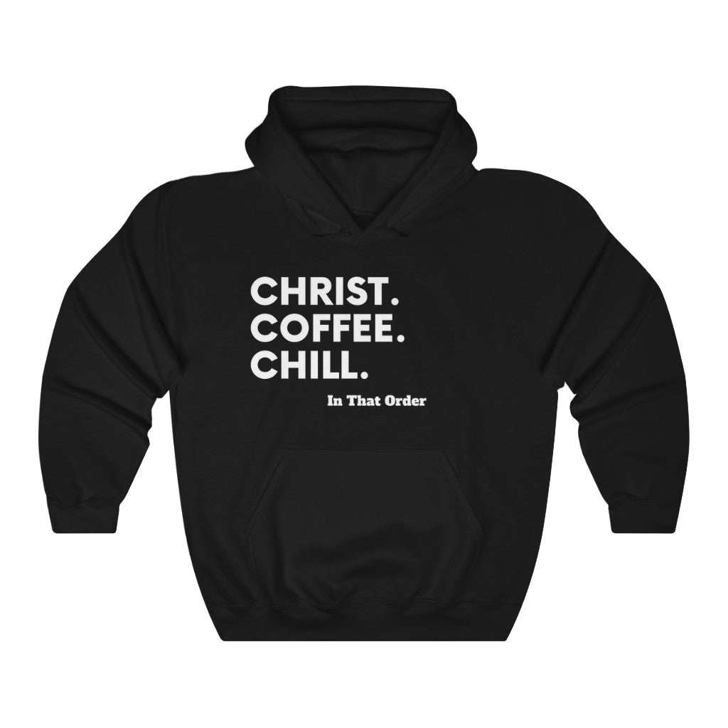 CHRIST. COFFEE. CHILL. Unisex Heavy Blend™ Hooded Sweatshirt